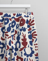 wax london men's Kurt - Red And Blue Spin Jacquard Trousers