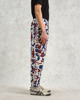 wax london men's Kurt - Red And Blue Spin Jacquard Trousers