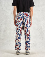 wax london men's Kurt - Red And Blue Spin Jacquard Trousers