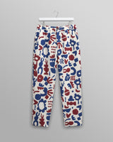 wax london men's Kurt - Red And Blue Spin Jacquard Trousers