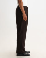 wax london men's Malham - Brown Italian Flannel Stripe Trouser