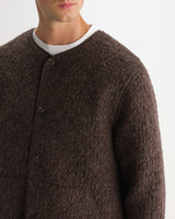 wax london men's MARTY JACKET BOBBLE WOOL DUSTY BROWN