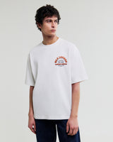 wax london men's Milton - Off White Organic Cotton Laundry Graphic T-Shirt