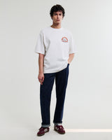 wax london men's Milton - Off White Organic Cotton Laundry Graphic T-Shirt