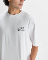 wax london men's Milton - White Daffodil Graphic Organic Cotton T-Shirt