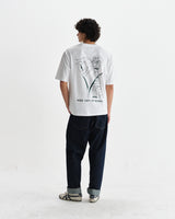 wax london men's Milton - White Daffodil Graphic Organic Cotton T-Shirt