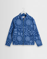 wax london men's Park - Bright Blue Tonal Applique Jacket