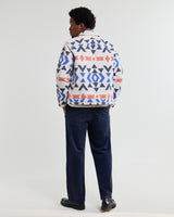 wax london men's Park - Ecru And Multicolour Aztec Jacquard Jacket