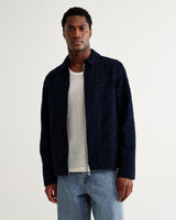 wax london men's Park - Navy Tonal Applique Jacket