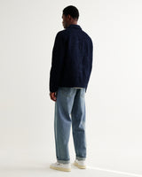 wax london men's Park - Navy Tonal Applique Jacket