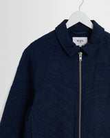 wax london men's Park - Navy Tonal Applique Jacket