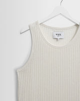 wax london men's Prim - Ecru Open Knit Vest