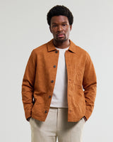 Rockley – Rostfarbenes Overshirt aus Jacquard-Wabenstoff