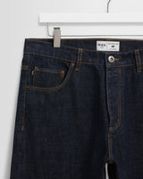 wax london men's Russell - Rinse Wash Selvedge Straight Fit Denim Jeans