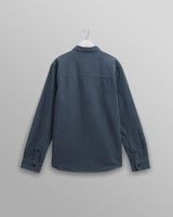 wax london men's Shelly - Blue Seersucker Corduroy Shirt