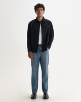 wax london men's Shelly - Navy And Black Check Dobby Cotton Shirt