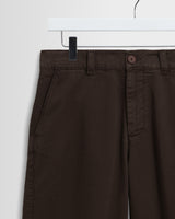 wax london men's Sidford - Brown Cotton Canvas Barrel Trousers