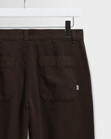 wax london men's Sidford - Brown Cotton Canvas Barrel Trousers