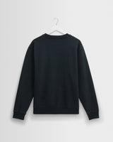 wax london men's Sidney - Washed Black Brushed Organic Cotton Sweatshirt