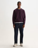 wax london men's Sidney - Washed Purple Loopback Cotton Sweatshirt