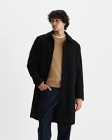 wax london men's Stan - Black Wool-Twill Car Coat