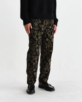 wax london men's Tyne - Black And Khaki Chenille Jacquard Trousers