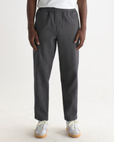 wax london men's Tyne - Dark Navy And Ecru Double-Faced Stripe Cotton Trousers