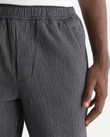 wax london men's Tyne - Dark Navy And Ecru Double-Faced Stripe Cotton Trousers