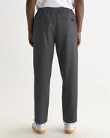 wax london men's Tyne - Dark Navy And Ecru Double-Faced Stripe Cotton Trousers