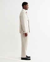 wax london men's Vigo - Natural Linen Double-Breasted Blazer