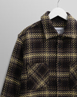 wax london men's Whiting - Black And Yellow Hutton Check Overshirt
