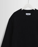 wax london men's Wilde - Black Fluffy Wool Crewneck