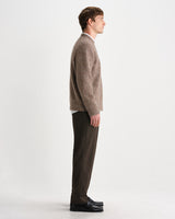 wax london men's Wilde - Brown And Grey Mohair Twist Crew Jumper