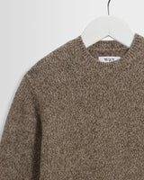 wax london men's Wilde - Brown And Grey Mohair Twist Crew Jumper