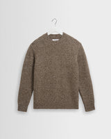 wax london men's Wilde - Brown And Grey Mohair Twist Crew Jumper