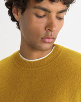 wax london men's Wilde - Olive Fluffy Wool Crewneck