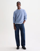 wax london men's Wilde - Pale Blue Fluffy Wool Crewneck