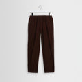 Tyne - Pantalon ample en popeline de coton marron foncé