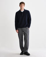 Ashford - Navy Fluffy Wool Polo