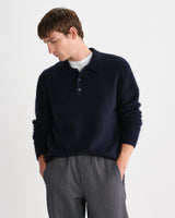 Ashford - Navy Fluffy Wool Polo