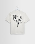 Dean – T-Shirt mit Blumenprint in Off-White und Schwarz