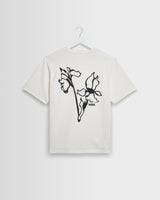 Dean – T-Shirt mit Blumenprint in Off-White und Schwarz
