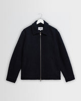 Heath - Veste en bouclé de laine mélangée bleu marine
