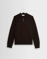 Lawrie - Polo en maille à manches longues marron foncé