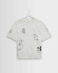 Milton - T-shirt en coton biologique à motif graphique griffonné écru et marine