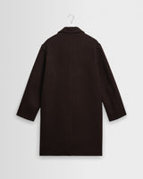Stan - Manteau court en laine marron foncé