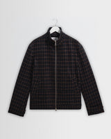 Bayer - Blouson Harrington à carreaux marron et bleu marine