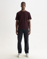 Dean - T-shirt en coton biologique texturé violet foncé
