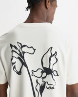 Dean – T-Shirt mit Blumenprint in Off-White und Schwarz