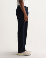 Felix - Jean en denim selvedge coupe ample, délavage rincé